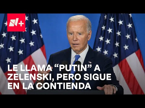 Biden vuelve a tener traspiés durante conferencia, pero asegura que sigue en la contienda electoral