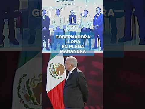 Gobernadora de Baja California rompe en llanto al despedirse de AMLO #shorts