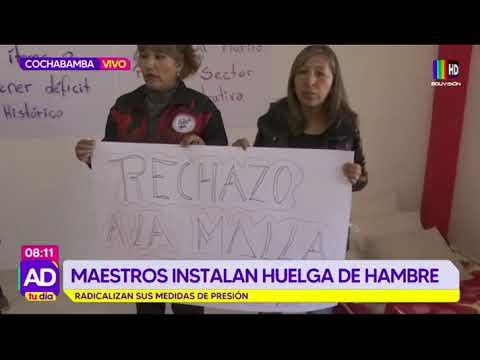 Maestros de Cochabamba instalan huelga de hambre