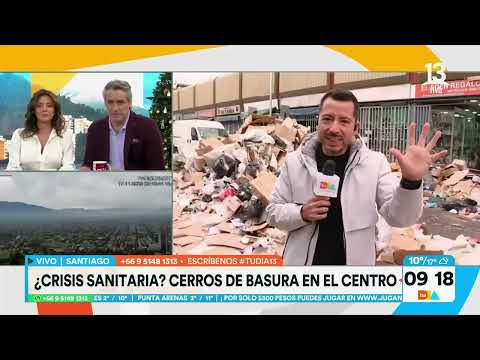 Crisis sanitaria: Paro mantiene cerros de basura en Santiago Centro | Tu Día | Canal 13