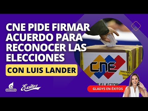 CNE pide firmar acuerdo para reconocer las elecciones