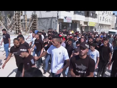 Funeral for Palestinian killed during clashes with Israeli troops near West Bank city of Ramallah