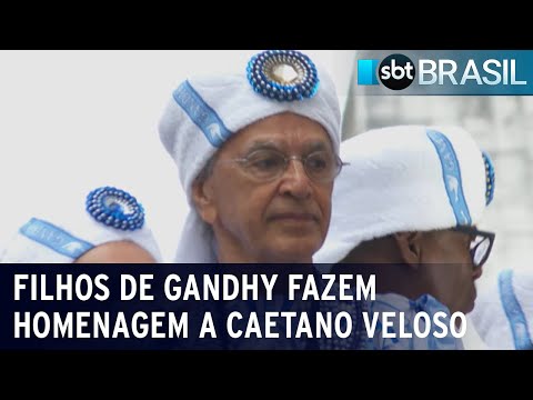 Filhos de Gandhy fazem homenagem a Caetano Veloso em Salvador | SBT Brasil (12/02/24)