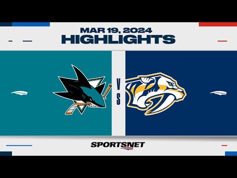 NHL Highlights | Sharks vs. Predators - March 19, 2024