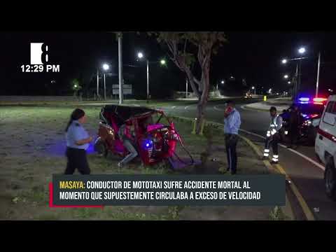 Conductor de mototaxi fallece en accidente vial en Masaya - Nicaragua