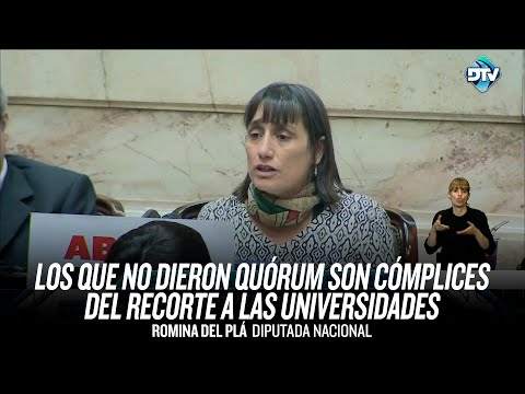 Los que no dieron quórum son cómplices del recorte a las universidades / Romina del Plá
