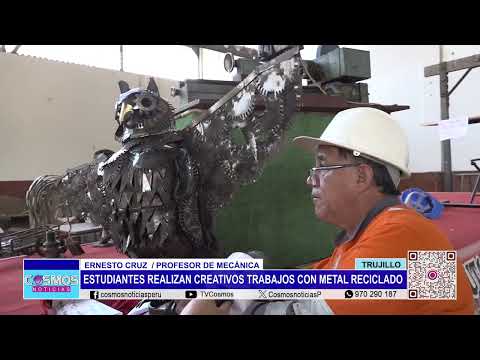Trujillo: estudiantes realizan creativos trabajos con metal reciclado