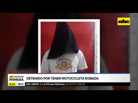 Detenido por tener una motocicleta robada