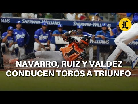 Navarro, Ruiz y Valdez conducen Toros a triunfo sobre Licey