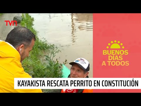 Vecinos rescatan en kayak a perrito en medio de inundaciones en Constitución | Buenos días a todos