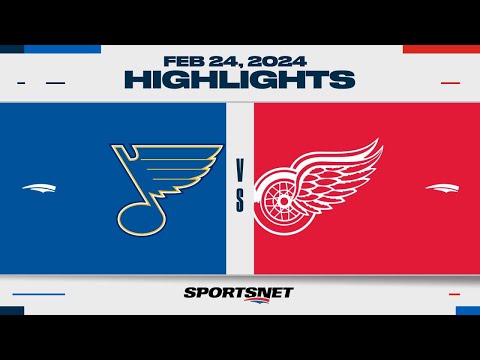 NHL Highlights | Blues vs. Red Wings - February 24, 2024