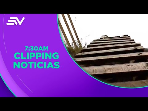 Moradores escalan un puente para trasladarse en Santa Rosa de Cumbayá  | Televistazo | Ecuavisa