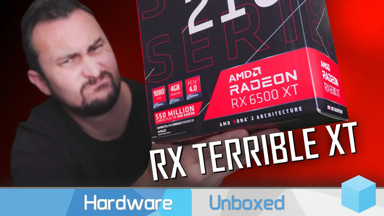 Vido-Test de AMD Radeon RX 6500 XT par Hardware Unboxed