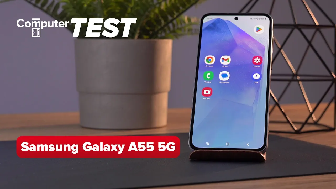 Vido-Test de Samsung Galaxy A55 par Computer Bild