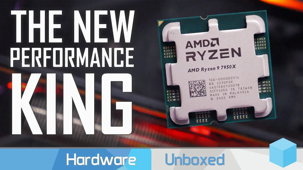 Vidéo-Test de AMD Ryzen 9 7950X par Hardware Unboxed