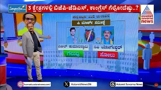 3 ಕ್ಷೇತ್ರಗಳಲ್ಲಿ BJP-JDS, ಕಾಂಗ್ರೆಸ್ ಗೆಲ್ಲೋದೆಷ್ಟು..? By Election Exit Polls 2024 | Suvarna News Hour